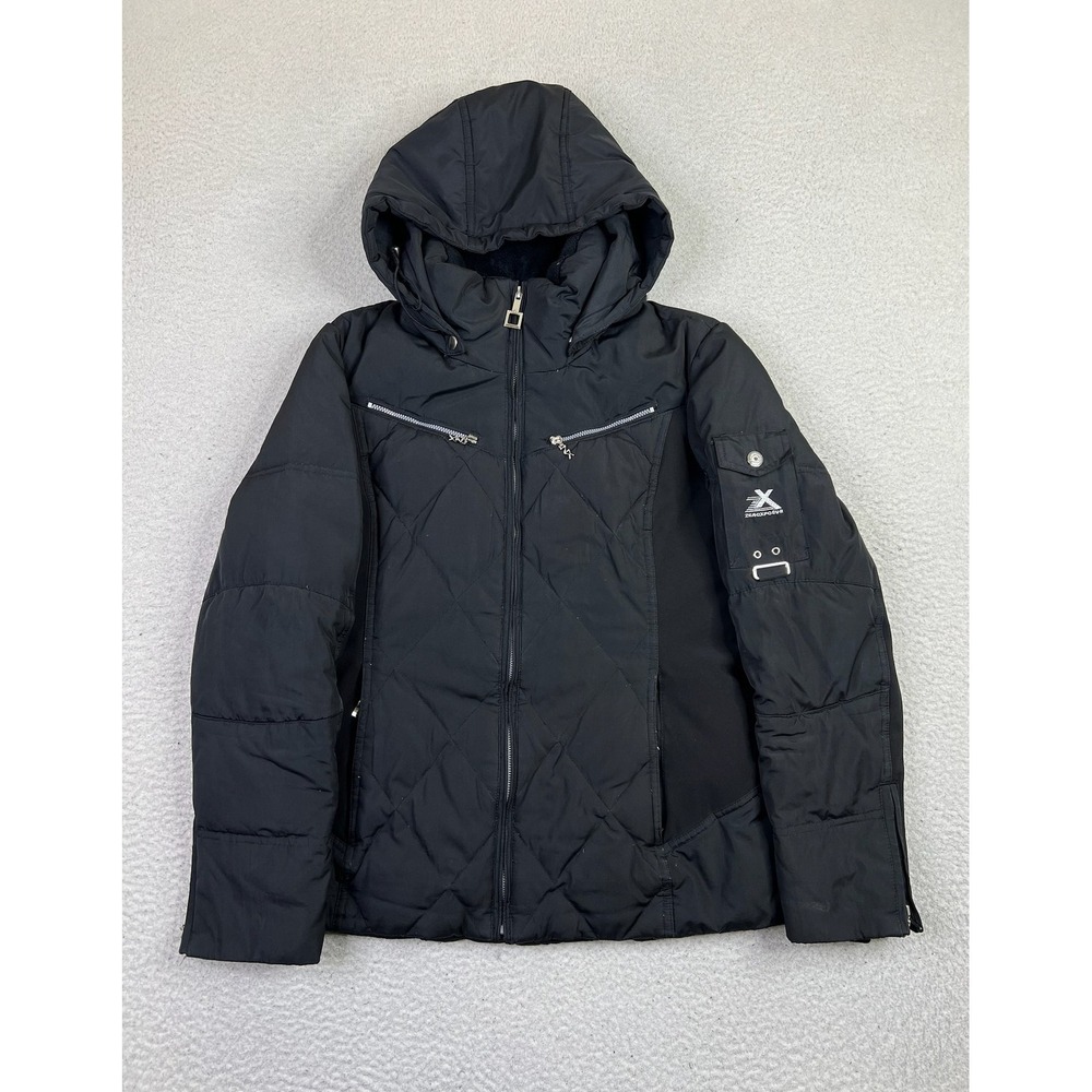 ZeroXposur Womens Medium Black Hooded Down Quilted Ski Snow Jacket